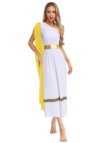 Aislor Damen Griechische Göttin Kostüm Römische Toga Antike Griechische Prinzessinnenkleid Lobtanzkleid Fasching Kostüm Halloween Gelb L Aislor Damen Griechische Göttin Kostüm Römische Toga Antike Griechische Prinzessinnenkleid Lobtanzkleid Fasching Kostüm Halloween Gelb L von Aislor