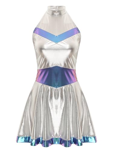 Aislor Damen Metallic Kleid Alien Kostüm Space Girl Kleid Weltraum Kostüm Minikleid Raumfahrer Kostüm Faltenkleid Karneval Fasching Kostüm Blau XXL Aislor Damen Metallic Kleid Alien Kostüm Space Girl Kleid Weltraum Kostüm Minikleid Raumfahrer Kostüm Faltenkleid Karneval Fasching Kostüm Blau XXL von Aislor