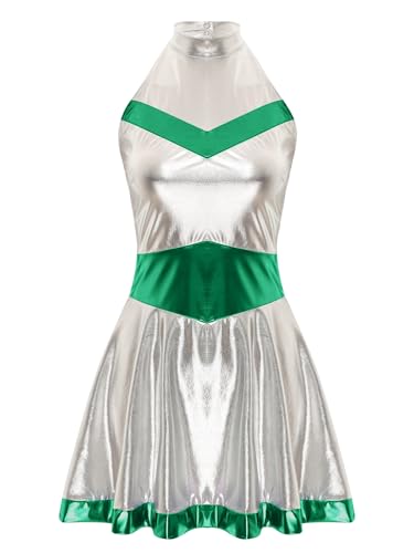 Aislor Damen Metallic Kleid Alien Kostüm Space Girl Kleid Weltraum Kostüm Minikleid Raumfahrer Kostüm Faltenkleid Karneval Fasching Kostüm Grün 4XL Aislor Damen Metallic Kleid Alien Kostüm Space Girl Kleid Weltraum Kostüm Minikleid Raumfahrer Kostüm Faltenkleid Karneval Fasching Kostüm Grün 4XL von Aislor