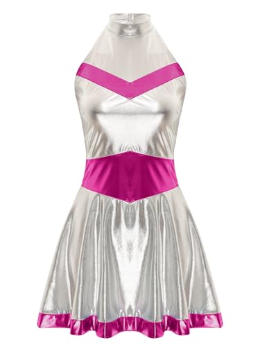Aislor Damen Metallic Kleid Alien Kostüm Space Girl Kleid Weltraum Kostüm Minikleid Raumfahrer Kostüm Faltenkleid Karneval Fasching Kostüm Hot Pink 4XL Aislor Damen Metallic Kleid Alien Kostüm Space Girl Kleid Weltraum Kostüm Minikleid Raumfahrer Kostüm Faltenkleid Karneval Fasching Kostüm Hot Pink 4XL von Aislor