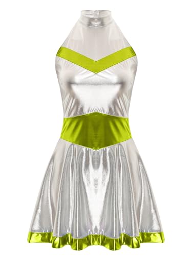 Aislor Damen Metallic Kleid Alien Kostüm Space Girl Kleid Weltraum Kostüm Minikleid Raumfahrer Kostüm Faltenkleid Karneval Fasching Kostüm Leuchtendes Grün 4XL Aislor Damen Metallic Kleid Alien Kostüm Space Girl Kleid Weltraum Kostüm Minikleid Raumfahrer Kostüm Faltenkleid Karneval Fasching Kostüm Leuchtendes Grün 4XL von Aislor
