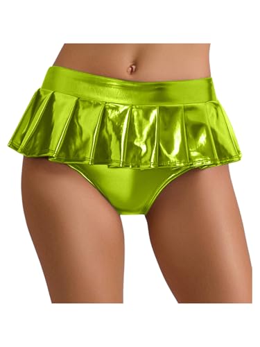 Aislor Damen Metallic Rock Glitzer Faltenrock Holographi Minirock mit Tanga Unterwäsche Mottoparty Kostüm Nachtclub Fasching Kostüm Grün S Aislor Damen Metallic Rock Glitzer Faltenrock Holographi Minirock mit Tanga Unterwäsche Mottoparty Kostüm Nachtclub Fasching Kostüm Grün S von Aislor