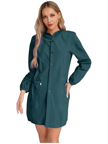 Aislor Damen Waterproof Lightweight Schürze mit Hooded Jacke Apron Coverall Kochen Malen Karneval Kostüm Clubwear Navy blau XXL Aislor Damen Waterproof Lightweight Schürze mit Hooded Jacke Apron Coverall Kochen Malen Karneval Kostüm Clubwear Navy blau XXL von Aislor