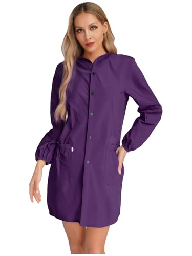 Aislor Damen Waterproof Lightweight Schürze mit Hooded Jacke Apron Coverall Kochen Malen Karneval Kostüm Clubwear Violett XXL Aislor Damen Waterproof Lightweight Schürze mit Hooded Jacke Apron Coverall Kochen Malen Karneval Kostüm Clubwear Violett XXL von Aislor