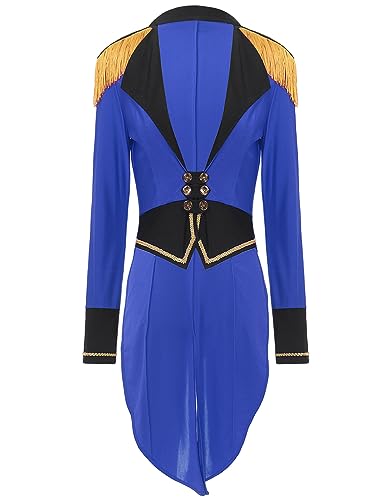Aislor Damen Zirkusdirektor Kostüm Frack Jacke Frauen Langarm Show Mantel Samt Cardigan Smoking Karneval Uniform Mottoparty Clubwear W Königsblau S Aislor Damen Zirkusdirektor Kostüm Frack Jacke Frauen Langarm Show Mantel Samt Cardigan Smoking Karneval Uniform Mottoparty Clubwear W Königsblau S von Aislor