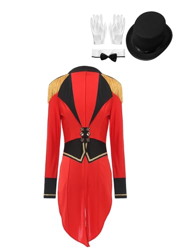 Aislor Damen Zirkusdirektor Kostüm Frack Jacke Frauen Langarm Show Mantel Samt Cardigan Smoking Karneval Uniform Mottoparty Clubwear Za Rot M Aislor Damen Zirkusdirektor Kostüm Frack Jacke Frauen Langarm Show Mantel Samt Cardigan Smoking Karneval Uniform Mottoparty Clubwear Za Rot M von Aislor