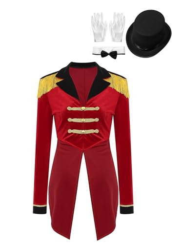 Aislor Damen Zirkusdirektor Kostüm Frack Jacke Frauen Langarm Show Mantel Samt Cardigan Smoking Karneval Uniform Mottoparty Clubwear Zb Rot M Aislor Damen Zirkusdirektor Kostüm Frack Jacke Frauen Langarm Show Mantel Samt Cardigan Smoking Karneval Uniform Mottoparty Clubwear Zb Rot M von Aislor