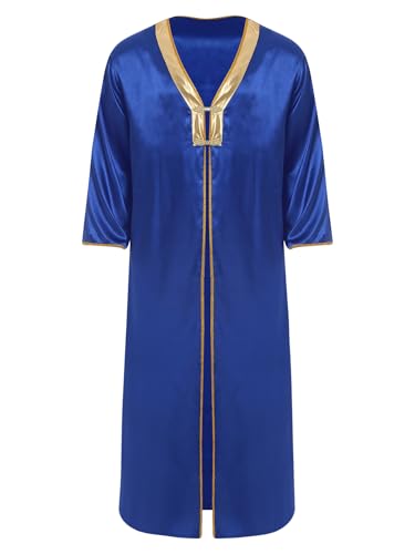 Aislor Herren Arabisches Robe Muslimisches Robe Kirche Langarm Dubai Kostüm Retro Kleidung Faschingskostüm Halloween Cosplay Königsblau 3XL Aislor Herren Arabisches Robe Muslimisches Robe Kirche Langarm Dubai Kostüm Retro Kleidung Faschingskostüm Halloween Cosplay Königsblau 3XL von Aislor
