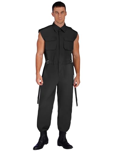 Aislor Herren Arbeitsoverall Ärmellos Arbeitsanzug Verstellbarem Bund Overall für Handwerker Maurer Bauarbeiter Fasching Kostüm Halloween Schwarz M Aislor Herren Arbeitsoverall Ärmellos Arbeitsanzug Verstellbarem Bund Overall für Handwerker Maurer Bauarbeiter Fasching Kostüm Halloween Schwarz M von Aislor