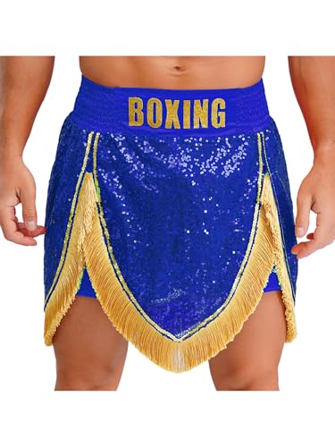 Aislor Herren Box Shorts Pailletten Muay Thai Shorts Boxing Trainingsshorts Männer Sporthose Halloween Cosplay Set Karnevalskostüm Mottoparty Königsblau L Aislor Herren Box Shorts Pailletten Muay Thai Shorts Boxing Trainingsshorts Männer Sporthose Halloween Cosplay Set Karnevalskostüm Mottoparty Königsblau L von Aislor