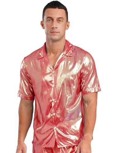 Aislor Herren Glitzer T-shirt 1920er Jahre Disco Kostüm Kurzarm Top Sommer Oberteile Rave Party Clubwear Faschingskostüm Nachtclubs Hot Pink XL Aislor Herren Glitzer T-shirt 1920er Jahre Disco Kostüm Kurzarm Top Sommer Oberteile Rave Party Clubwear Faschingskostüm Nachtclubs Hot Pink XL von Aislor