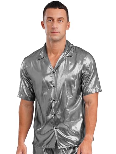 Aislor Herren Glitzer T-shirt 1920er Jahre Disco Kostüm Kurzarm Top Sommer Oberteile Rave Party Clubwear Faschingskostüm Nachtclubs Silber XL Aislor Herren Glitzer T-shirt 1920er Jahre Disco Kostüm Kurzarm Top Sommer Oberteile Rave Party Clubwear Faschingskostüm Nachtclubs Silber XL von Aislor
