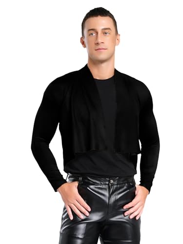 Aislor Herren Kunstleder Bolero Freizeit Jacke Langarm Strickjacke Vorne Offen Crop Tops Blazer Cardigan Oberteile Karnevalskostüm Clubwear Schwarz 3XL Aislor Herren Kunstleder Bolero Freizeit Jacke Langarm Strickjacke Vorne Offen Crop Tops Blazer Cardigan Oberteile Karnevalskostüm Clubwear Schwarz 3XL von Aislor