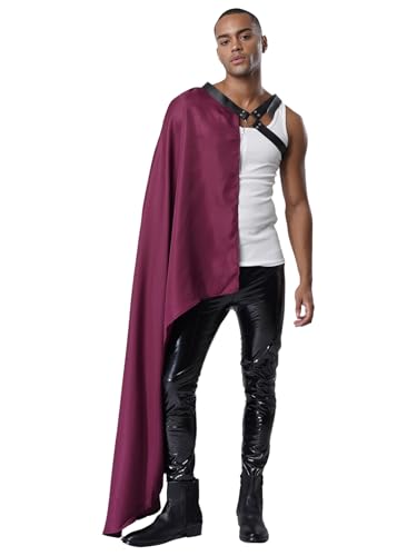 Aislor Herren Lange Umhang Halloween Renaissance Kostüm Retro Muster Schal Cape Krieger Samurai Cosplay Halloween Rave Outfit Karnevalskostüm Burgundy Einheitsgröße Aislor Herren Lange Umhang Halloween Renaissance Kostüm Retro Muster Schal Cape Krieger Samurai Cosplay Halloween Rave Outfit Karnevalskostüm Burgundy Einheitsgröße von Aislor