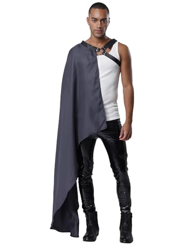 Aislor Herren Lange Umhang Halloween Renaissance Kostüm Retro Muster Schal Cape Krieger Samurai Cosplay Halloween Rave Outfit Karnevalskostüm Grau Einheitsgröße Aislor Herren Lange Umhang Halloween Renaissance Kostüm Retro Muster Schal Cape Krieger Samurai Cosplay Halloween Rave Outfit Karnevalskostüm Grau Einheitsgröße von Aislor