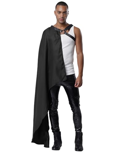 Aislor Herren Lange Umhang Halloween Renaissance Kostüm Retro Muster Schal Cape Krieger Samurai Cosplay Halloween Rave Outfit Karnevalskostüm Schwarz Einheitsgröße Aislor Herren Lange Umhang Halloween Renaissance Kostüm Retro Muster Schal Cape Krieger Samurai Cosplay Halloween Rave Outfit Karnevalskostüm Schwarz Einheitsgröße von Aislor