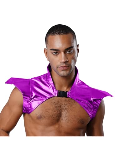 Aislor Herren Metallic Shrug Pu Leder Bolero Gotisch Brustgurt Steampunk Kostüm Ärmellos Schulterrüstung Halloween Fasching Kostüm Violett L Aislor Herren Metallic Shrug Pu Leder Bolero Gotisch Brustgurt Steampunk Kostüm Ärmellos Schulterrüstung Halloween Fasching Kostüm Violett L von Aislor