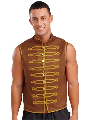 Aislor Herren Mittelalter Kostüm Retro Weste Ärmellos Tank Top Victorian Steampunk Kostüm Festival Outfit Cosplay Halloween Karnevalskostüm Rave Outfit Braun 3XL Aislor Herren Mittelalter Kostüm Retro Weste Ärmellos Tank Top Victorian Steampunk Kostüm Festival Outfit Cosplay Halloween Karnevalskostüm Rave Outfit Braun 3XL von Aislor