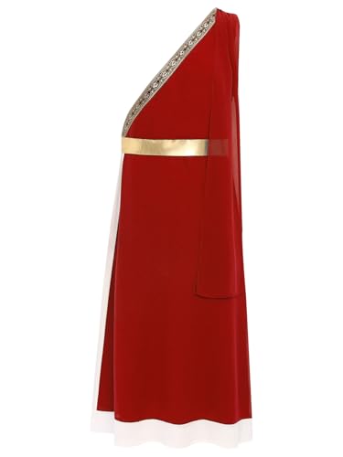 Aislor Herren Römischer Griechische Kostüme Pharao Ägypter Kostüm Halloween Cosplay One-shoulder Grieche Kaiser Robe Kleid Karnevalskostüm Burgundy XL Aislor Herren Römischer Griechische Kostüme Pharao Ägypter Kostüm Halloween Cosplay One-shoulder Grieche Kaiser Robe Kleid Karnevalskostüm Burgundy XL von Aislor