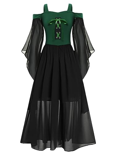 Aislor Mädchen Mittelalterliches Kostüm Elegant Viktorianisches Kleid Mittelalter Renaissance Schnürkleid Gothic Halloween Kostüm Faschingskostüm Grün 158-164 Aislor Mädchen Mittelalterliches Kostüm Elegant Viktorianisches Kleid Mittelalter Renaissance Schnürkleid Gothic Halloween Kostüm Faschingskostüm Grün 158-164 von Aislor