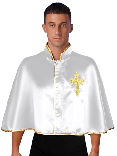 Aislor Priester Kostüm Herren Halloween Mittelalter Kostüm Vintage Kurze Umhang Cosplay Festival Outfit Karnevalskostüm Rave Outfit Weiß Einheitsgröße Aislor Priester Kostüm Herren Halloween Mittelalter Kostüm Vintage Kurze Umhang Cosplay Festival Outfit Karnevalskostüm Rave Outfit Weiß Einheitsgröße von Aislor