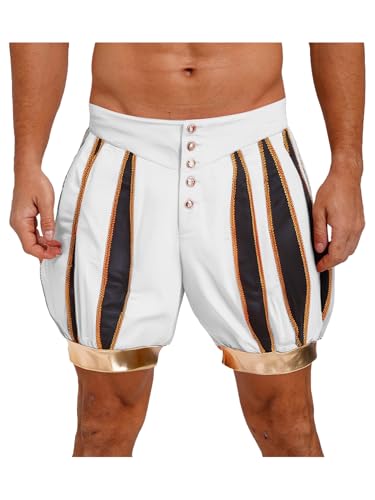 Aislor Zirkusdirektor Kostüm Herren Halloween Metallic Shorts Kurze Kürbishose Zirkus Kostüm Clown Kostüm Cosplay Faschingskostüm Rave Outfit Weiß L Aislor Zirkusdirektor Kostüm Herren Halloween Metallic Shorts Kurze Kürbishose Zirkus Kostüm Clown Kostüm Cosplay Faschingskostüm Rave Outfit Weiß L von Aislor