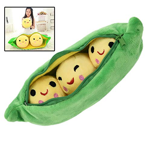 Aisoway PEA Stuffed Pflanze Puppe Kawaii für Kinder Jungen Mädchen Geschenk PEA Shaped Kissen Toy Nette Kinder Baby-Plüsch-Spielzeug (grün 25cm) von XHY