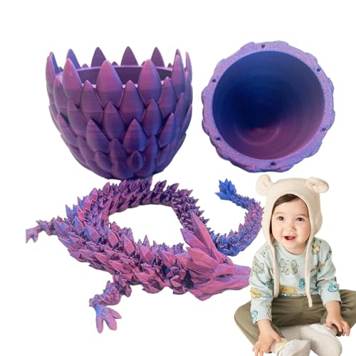 3D Gedrucktes Drachenei, Sinnes Ei Gelenkdrache, Geheimnisvolle Dracheneier mit Drachen, voll beweglicher Drache mit Drachenei, Drachenei Spielzeug für Kinder Jungen und Mädchen von Aisyrain