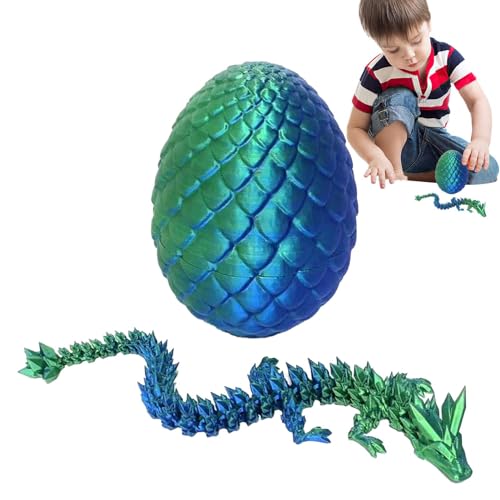 Aisyrain Drache Spielzeug, 3D Gedrucktes Drachenei, Bewegliche Gelenke Drache mit Ei, Sensorisches Ei-Spielzeug, Realistische Beweglicher Drachen Figuren für Kinder und Erwachsene von Aisyrain