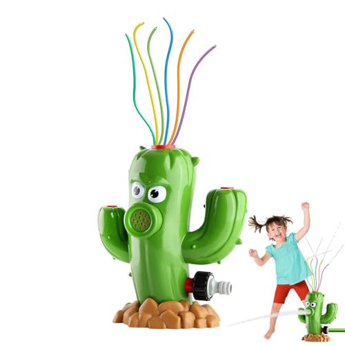 Kaktus Sprinkler, Sprinkler Spielzeug für Kinder, Wassersprenkler Garten Kinder, Wassersprühsprinkler für den Außenbereich, Rotierendes Verstellbares Sprühspielzeug für Mädchen Jungen von Aisyrain