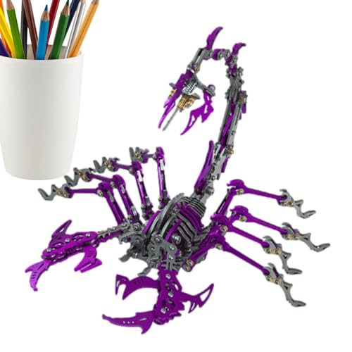 Metall Skorpion Puzzle, 3D Metall Puzzle Skorpion Kit, Realistischer DIY Modellbausatz mit Beweglichen Gelenken, Insekt Figur Sammelbares Spielzeug Für Mann Papa von Aisyrain