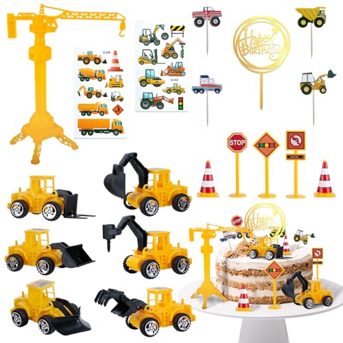 Aitsite Baustellenfahrzeuge, 39 Stück Tortendeko Bagger und Baustelle, Verkehrsschilder, Miniatur Baustelle Spielzeug für Kinder Aitsite Baustellenfahrzeuge, 39 Stück Tortendeko Bagger und Baustelle, Verkehrsschilder, Miniatur Baustelle Spielzeug für Kinder von Aitsite