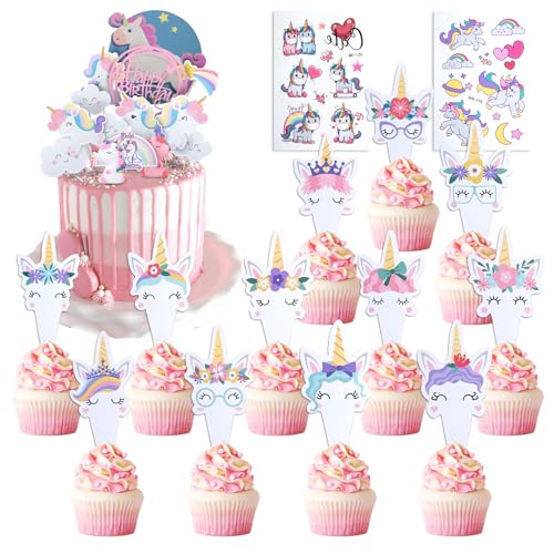 Aitsite Einhorn Cupcake Deko, Cupcake Deko, 40 Stück Einhorn Kuchendeko, Einhorn Muffin Deko, Einhorn Deko Torte Regenbogen, Tortendeko für Kinder Mottoparty Aitsite Einhorn Cupcake Deko, Cupcake Deko, 40 Stück Einhorn Kuchendeko, Einhorn Muffin Deko, Einhorn Deko Torte Regenbogen, Tortendeko für Kinder Mottoparty von Aitsite