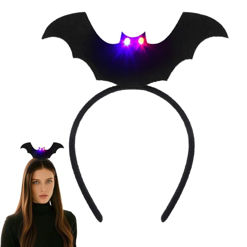 Aitsite Schwarz Fledermaus Haarreif LED, Halloween Haarreifen für Damen Herren Kinder, Erwachsene Bat Leuchtend Haarschmuck Vampir Stirnband für Halloween Kostüm Fasching Party Cosplay Aitsite Schwarz Fledermaus Haarreif LED, Halloween Haarreifen für Damen Herren Kinder, Erwachsene Bat Leuchtend Haarschmuck Vampir Stirnband für Halloween Kostüm Fasching Party Cosplay von Aitsite