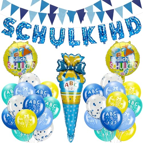 Aitsite Luftballons Schulanfang, Blau Deko Einschulung Junge 2025, Ballons Einschulung Dekoration Set, 12 Zoll Latexballon + Folienballon geeignet für Aufnahmefeier und Schuleinführung Aitsite Luftballons Schulanfang, Blau Deko Einschulung Junge 2025, Ballons Einschulung Dekoration Set, 12 Zoll Latexballon + Folienballon geeignet für Aufnahmefeier und Schuleinführung von Aitsite