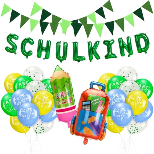 Aitsite Luftballons Schulanfang, Grün Einschulung Deko junge und Mädchen, Ballons Einschulung Dekoration Set, 12 Zoll Latexballon + Folienballon geeignet für Aufnahmefeier und Schuleinführung Aitsite Luftballons Schulanfang, Grün Einschulung Deko junge und Mädchen, Ballons Einschulung Dekoration Set, 12 Zoll Latexballon + Folienballon geeignet für Aufnahmefeier und Schuleinführung von Aitsite