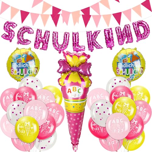Aitsite Luftballons Schulanfang, Rosa Deko Einschulung Mädchen 2025, Ballons Einschulung Dekoration Set, 12 Zoll Latexballon + Folienballon geeignet für Aufnahmefeier und Schuleinführung Aitsite Luftballons Schulanfang, Rosa Deko Einschulung Mädchen 2025, Ballons Einschulung Dekoration Set, 12 Zoll Latexballon + Folienballon geeignet für Aufnahmefeier und Schuleinführung von Aitsite
