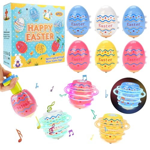 Ostern Geschenke Kinder, 6 Stück Ostereier Leuchtenden Kreiselspielzeugen, Spielzeug Ostern Magisch Blinkende mit Musikkreisel, Ostergeschenke für kinder ab 3 4 5 6 7 8 9 10 Jahre Ostern Geschenke Kinder, 6 Stück Ostereier Leuchtenden Kreiselspielzeugen, Spielzeug Ostern Magisch Blinkende mit Musikkreisel, Ostergeschenke für kinder ab 3 4 5 6 7 8 9 10 Jahre von Aitsite