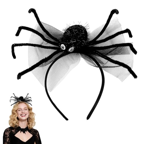 Schwarz Spinnen Haarreif, Halloween Haarreifen für Damen Herren Kinder, Erwachsene Spinnen headband mit Augen, Vampir Stirnband für Halloween Kostüm Fasching Party Cosplay von Aitsite