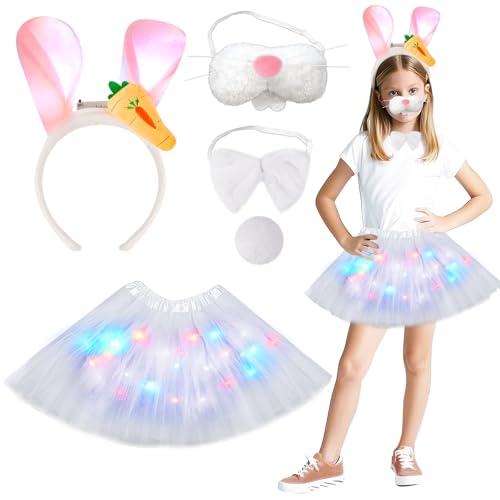 tuzi2 Tierkostüm Kinder, Tüllrock mit Lichterkette Karneval, Tier Kostüm, Dschungel Kostüm Kinder, Mädchen Tüllrock Set, Mit Haarbänder Nase Schleifen Schwanz, Karneval Faschingskostüme Kinder tuzi2 Tierkostüm Kinder, Tüllrock mit Lichterkette Karneval, Tier Kostüm, Dschungel Kostüm Kinder, Mädchen Tüllrock Set, Mit Haarbänder Nase Schleifen Schwanz, Karneval Faschingskostüme Kinder von Aitsite