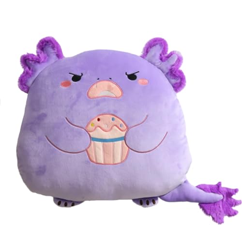 Aiuidun Axolotl Plüsch,Niedliches Plüschtier Salamander Plüschkissen, Weiches Axolotl Umarmungskissen Plüschtier Spielzeug Geschenke für Kinder(Lila Torte) von Aiuidun