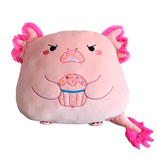Aiuidun Axolotl Plüsch,Niedliches Plüschtier Salamander Plüschkissen, Weiches Axolotl Umarmungskissen Plüschtier Spielzeug Geschenke für Kinder(Rosa Torte) von Aiuidun