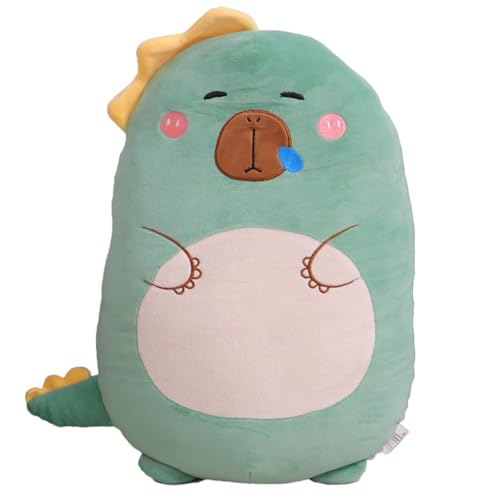 Aiuidun Capybara Plüschtier Kissen, Niedliche Stofftiere, Squishy Umarmungskissen, Superweiches Meerschweinchen Plüsch Geschenke für Kinder (Dinosaur Capybara) von Aiuidun