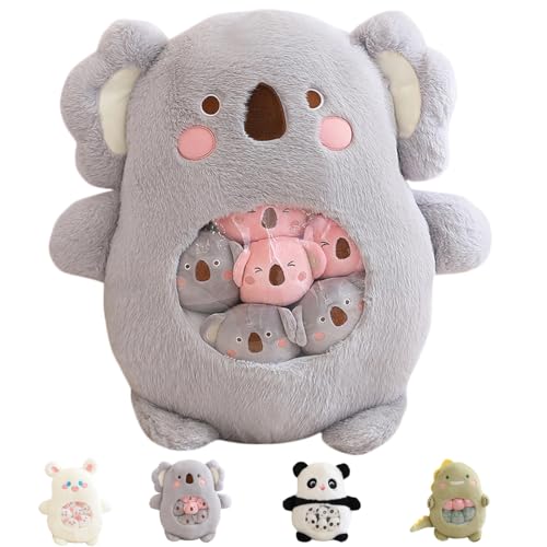 Aiuidun Niedliches Koala Plüsch-Kissen,Abnehmbares Koala Plüschtier Snack-Kissen,Weiches Koala Plüschtier Wurf-Kissen Puppen Geschenke für Mädchen Jungen von Aiuidun