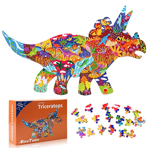 Puzzle Dinosaurier Kinder, Jigsaw Puzzle 150 Teile Tier Besondere Puzzle Spielzeug Kinderpuzzle Geschenk für Kleinkinder Jungen Mädchen ab 3 4 5 6 7 8 9 Jahren von AivaToba