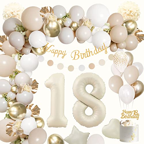 Deko 18. Geburtstag Mädchen,AivaToba Deko 18 Geburtstag Beige Gold Weiß luftballons 18. Jahre,Happy Birthday Banner Birthday Decorations 18 Geburtstagsdeko Mädchen Luftballon Girlande Party Deko Deko 18. Geburtstag Mädchen,AivaToba Deko 18 Geburtstag Beige Gold Weiß luftballons 18. Jahre,Happy Birthday Banner Birthday Decorations 18 Geburtstagsdeko Mädchen Luftballon Girlande Party Deko von AivaToba