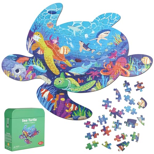 Meeresschildkröten-Puzzle für Kinder, 108 Teile Puzzle mit großen Teilen für Kinder im Alter von 4 5 6 7 8 9 10 Jahren. von AivaToba