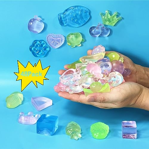 Aiyouwei 48 Stück Kristall Serie Mochi Squishy Spielzeug Antistress,Kinder Party Gefälligkeiten,Party Favor Spielzeug,Klassenzimmer Prämien, Goody Bag Stuffers, Geburtstagsgeschenk von Aiyouwei