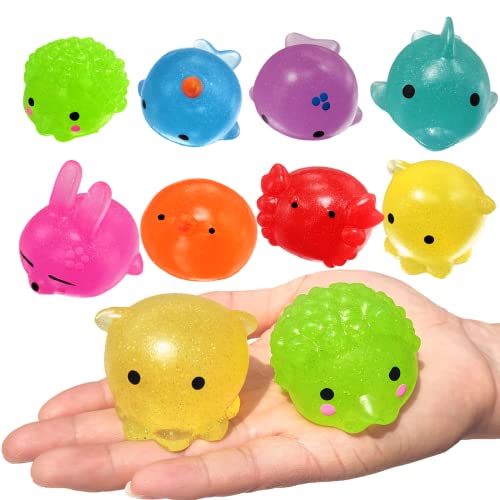 Aiyouwei 8-teilige Jumbo Glitzer Mochi Squishy Spielzeug Squishy Tiere Stress Reliever Kinder Party Gefälligkeiten von Aiyouwei