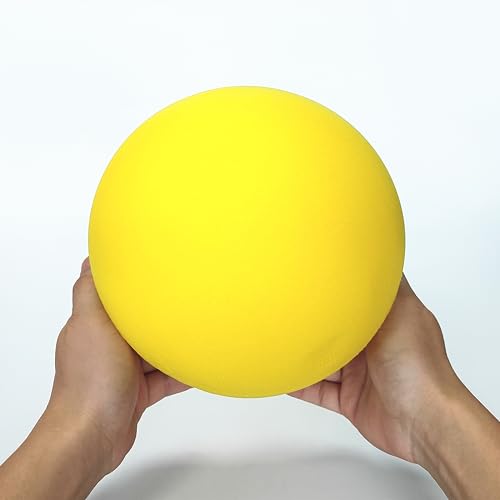 Aiyouwei weicher, geräuschloser Schaumstoffball, Schwammball, Indoor-Aktivitätsball, Kickball, Dodgeball, Spielplatzball (gelb, 18cm) von Aiyouwei